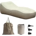 Inflatable Foldable PVC Flocking Sofa with Backrest Comfortable Lazy Leisure Sofa